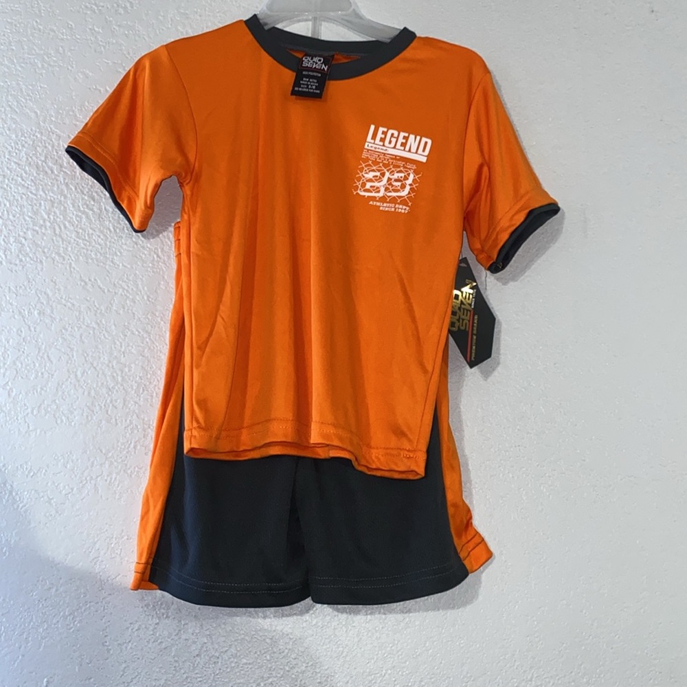 Kids Orange T-Shirt and shorts set 5/6